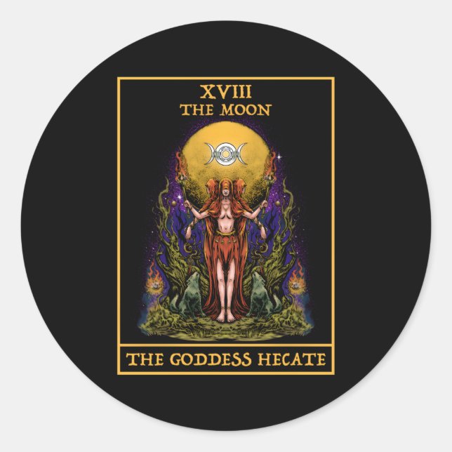 Adesivo A Deusa Hecate Tarot Card Triple Moon Witch Wi (Frente)
