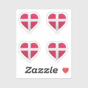 Adesivo A Dinamarca ama o cartaz do orgulho da bandeira