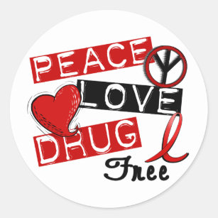 Adesivo A droga do amor da paz livra