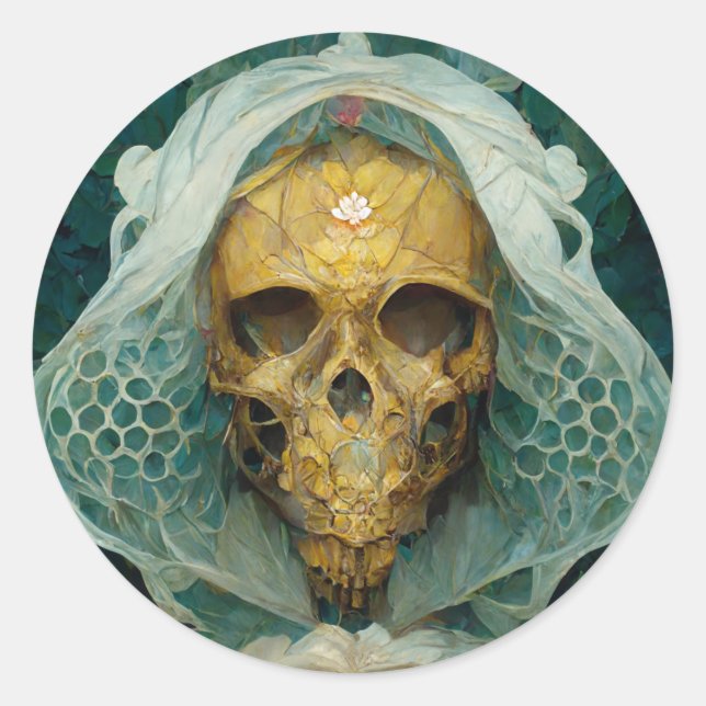 Adesivo A Drone Bee Skull Fantasy Sci-Fi (Frente)