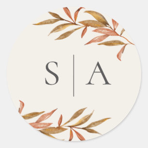 Adesivo A Elegante Aquarela Deixa Focos De Envelope De Cas