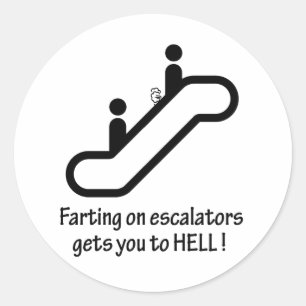 Adesivo a escada rolante farts obtem-no ao inferno