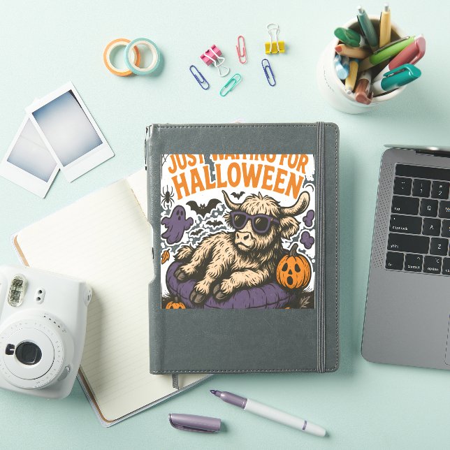Adesivo À Espera Da Vaca Do Halloween Highland (Capa para iPad)