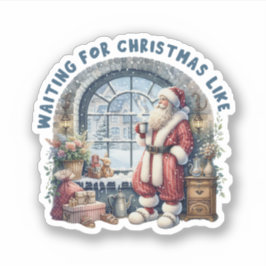 Adesivo À espera de Papais noeis de Natal vinil Sticker