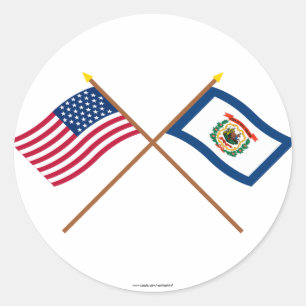 Adesivo A estrela cruzada e West Virginia dos E.U. 35