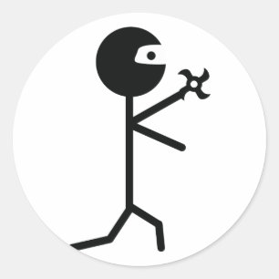 Adesivo a estrela preta do ninja da arte marcial shiruken