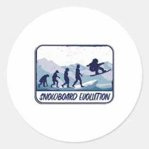 Adesivo A Evolução De Snowboard Atravessa Os Lixos De Muda