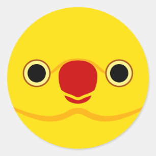 Adesivo A face de uma fêmea de periquito Rosa amarelo