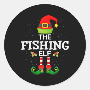 Adesivo A Família De Natal Do Elf De Pesca Correspondendo