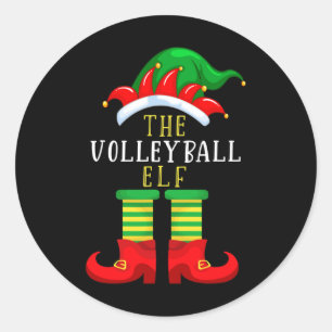 Adesivo A Família Engraçada De Natal Do Elfo De Voleibol