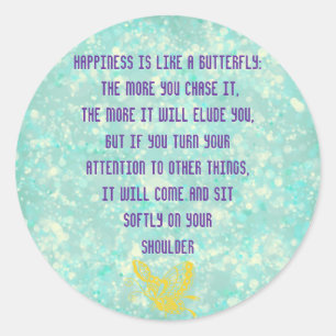 Adesivo A felicidade é como uma borboleta