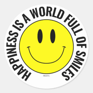 Adesivo A Felicidade É Um Cheio Mundial De Sorrisos Smilie