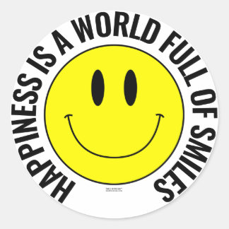 Adesivo A Felicidade É Um Cheio Mundial De Sorrisos Smilie