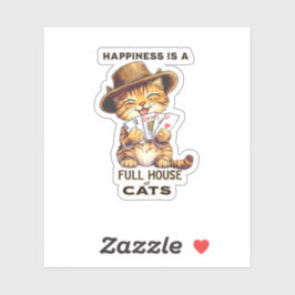 Adesivo A FELICIDADE É UMA CASA DE CHEIO DE GATOS Cat Poke