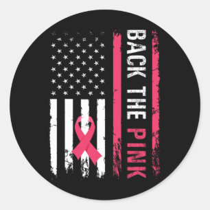Adesivo A Fita Rosa, Bandeira Americana, Cancer da Mama Aw