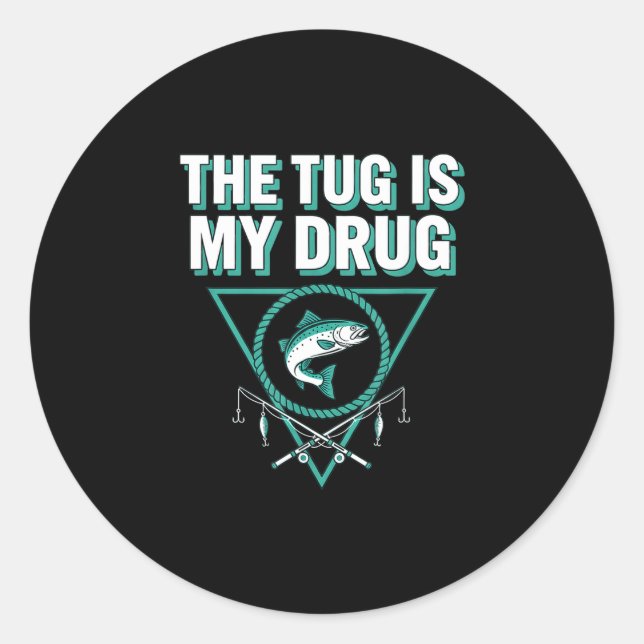 Adesivo A força é minha droga pesca pesca truta humor  (Frente)