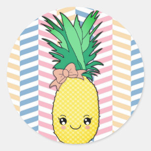 Adesivo A fruta bonito Kawaii do abacaxi enfrenta o estilo