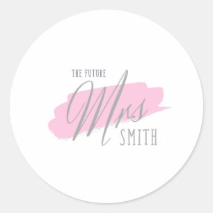 Adesivo A futura Sra. Smith - Fonte Cinza   Fundo Rosa