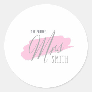 Adesivo A futura Sra. Smith - Fonte Cinza | Fundo Rosa