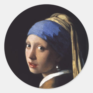 Adesivo A Garota com pérolas a ouvir por Johannes Vermeer