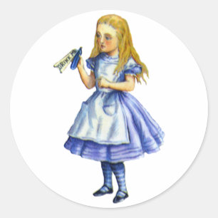 Adesivo A garrafa disse bebe-me de Alice no país das