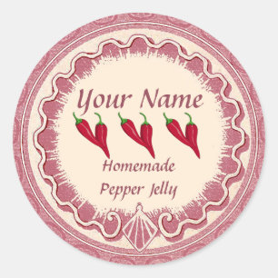 Adesivo A geléia da pimenta personaliza o rosa