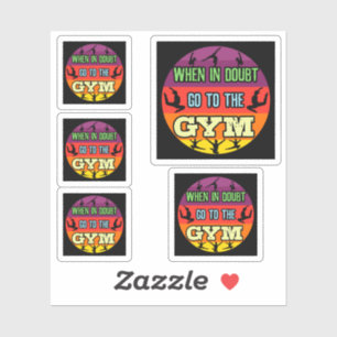 Adesivo A ginástica feminina em dúvida vai à academia