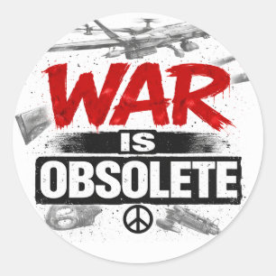 Adesivo A Guerra é Obsoleta – Design de Protesto Contra a