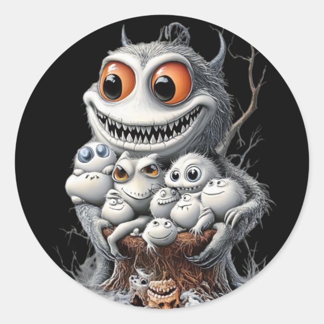 Adesivo A Halloween sticker. Monsters are waiting for you! (Frente)