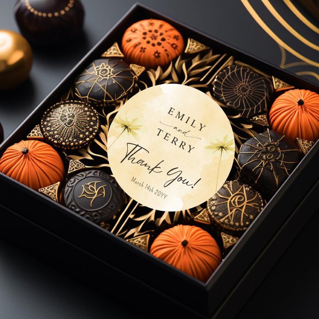 Adesivo A Hora do Ouro Grace e Casamento Floral Obrigado (Criador carregado)