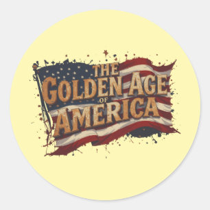 Adesivo A Idade do Ouro da América - Vintage USA Flag