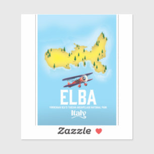 Adesivo A Ilha de Elba, mar Tyrrhenian, Tuscan, poster de