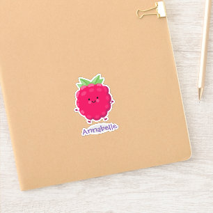 Adesivo A ilustração do desenho animado da framboesa ver