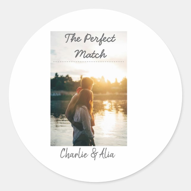 Adesivo A imagem de casal de casamento perfeita (Frente)