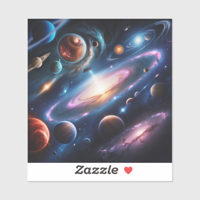 Adesivo A imagem dos planetas (Folha)