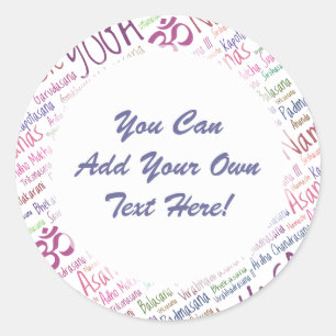 Adesivo A ioga roxa elegante posiciona o teste padrão da