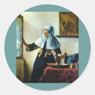Adesivo A jovem mulher de Vermeer com um jarro Ca 1665 da