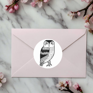 Adesivo A lápis sábio preto da coruja do desenho