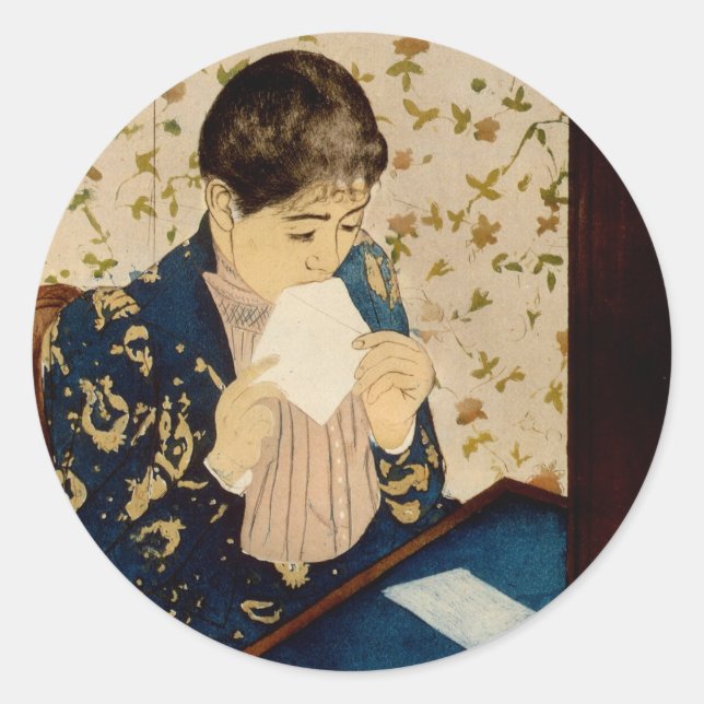 Adesivo A letra de Mary Cassatt (cerca de 1891) (Frente)