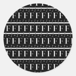 Adesivo A letra inicial F do monograma, escolhe a cor do