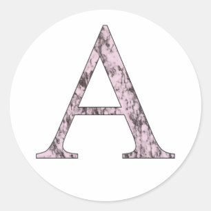 Adesivo A letra Mármore Rosa Símbolo Alfa   Alfabeto Gre