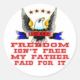 Adesivo A liberdade do USMC não está livre meu pai pago