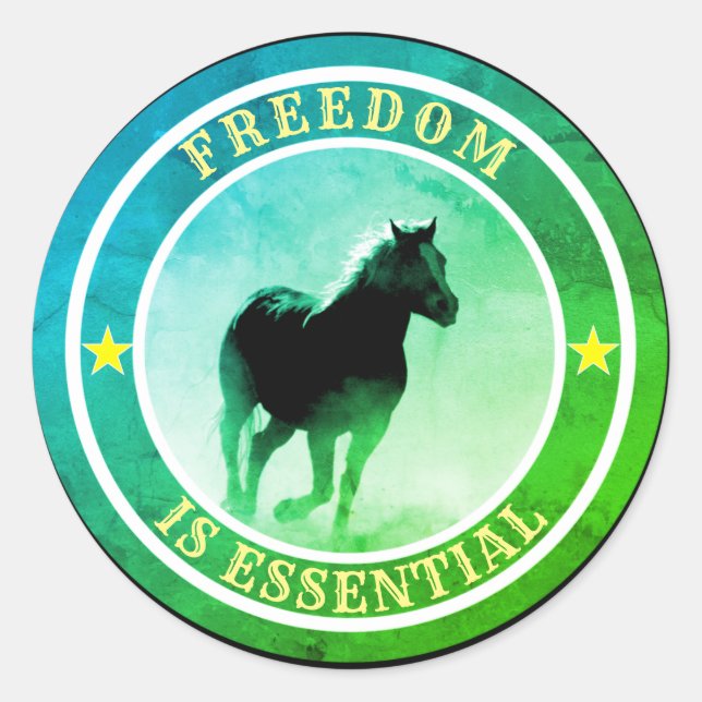 Adesivo A liberdade é essencial (cavalo) (Frente)