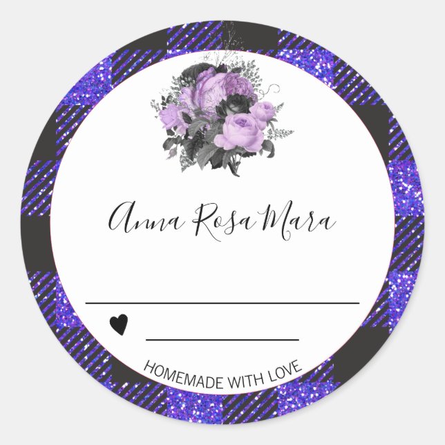 Adesivo *~* A limpar a casa de Buffalo Gingham de Uva AP30 (Frente)