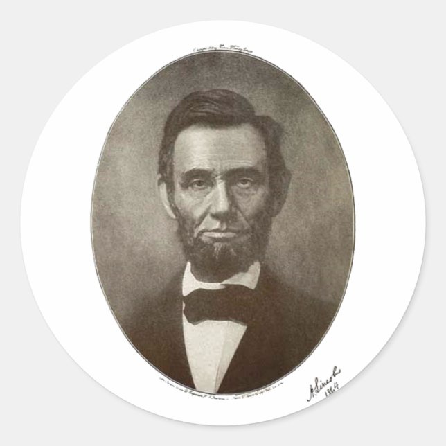 Adesivo a lincoln 1864 assinatura retrato oval 2000 sv (Frente)