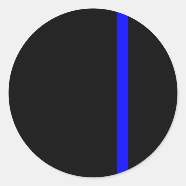 Adesivo A linha azul-fina simbólica em preto (Frente)