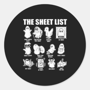 Adesivo A Lista De Folhas Engraçado Ghost Puns Figurinos D