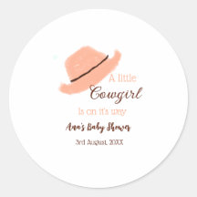 A little cowgirl is on it's way orange baby shower