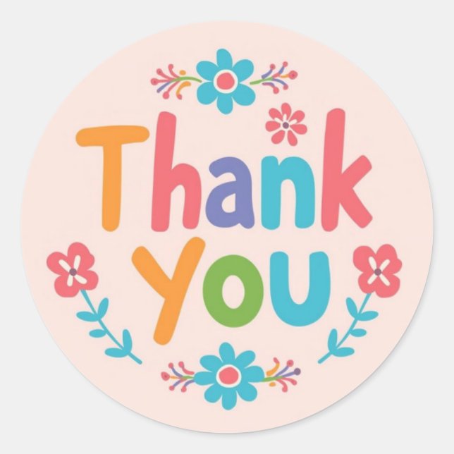 Adesivo  A Little Flower, A Big Thank You Sticker (Frente)