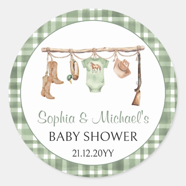 Adesivo A little hunter baby shower cupcake topper (Frente)